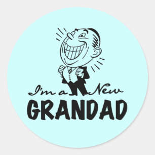Smiling New Grandad T-shirts and Gifts Classic Round Sticker