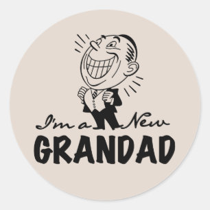 Smiling New Grandad T-shirts and Gifts Classic Round Sticker
