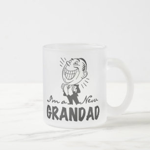 Smiling New Grandad T-shirts and Gifts Frosted Glass Coffee Mug