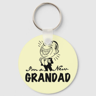 Smiling New Grandad T-shirts and Gifts Key Ring