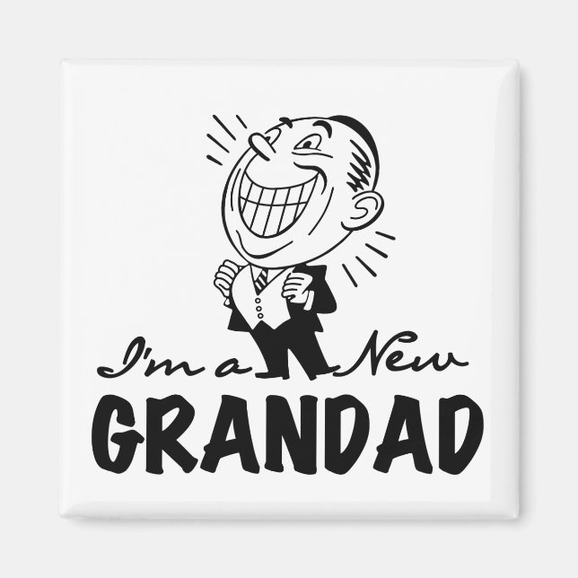 Smiling New Grandad T-shirts and Gifts Magnet (Front)