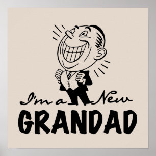 Smiling New Grandad T-shirts and Gifts Poster