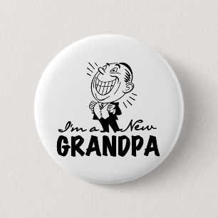 Smiling New Grandpa T-shirts and Gifts 6 Cm Round Badge