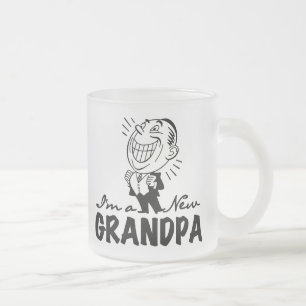 Smiling New Grandpa T-shirts and Gifts Frosted Glass Coffee Mug