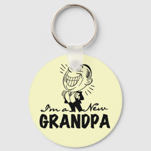 Smiling New Grandpa T-shirts and Gifts Key Ring
