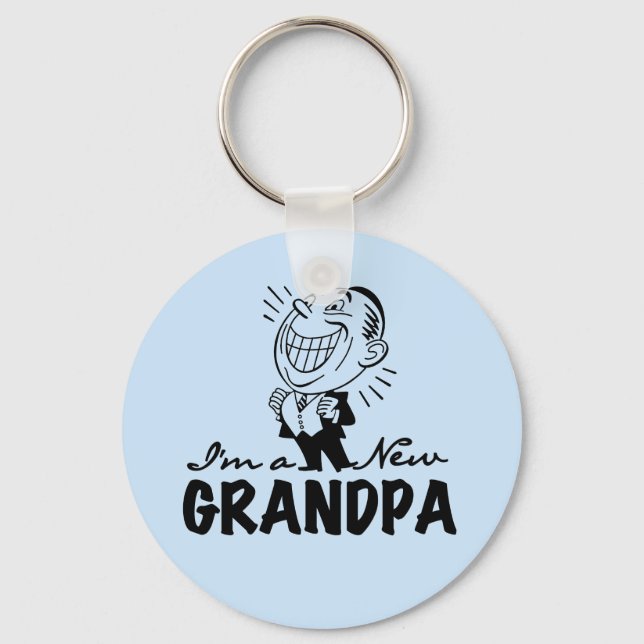 Smiling New Grandpa T-shirts and Gifts Key Ring (Front)