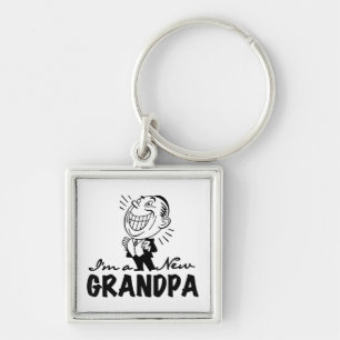 Smiling New Grandpa T-shirts and Gifts Key Ring