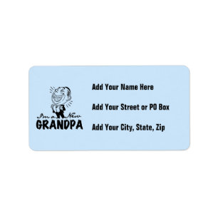 Smiling New Grandpa T-shirts and Gifts Label