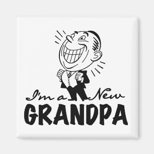 Smiling New Grandpa T-shirts and Gifts Magnet