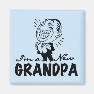 Smiling New Grandpa T-shirts and Gifts Magnet