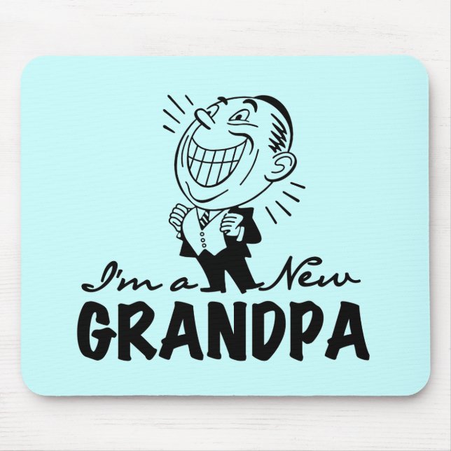 Smiling New Grandpa T-shirts and Gifts Mouse Pad (Front)
