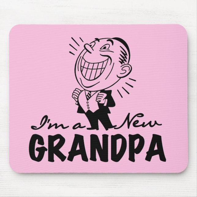Smiling New Grandpa T-shirts and Gifts Mouse Pad (Front)