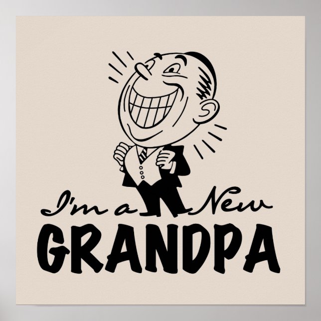 Smiling New Grandpa T-shirts and Gifts Poster (Front)