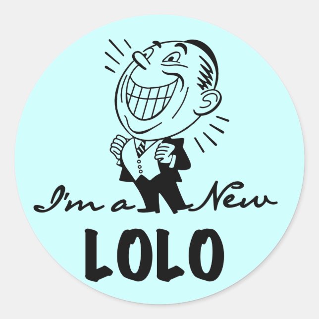Smiling New Lolo T-shirts and Gifts Classic Round Sticker (Front)