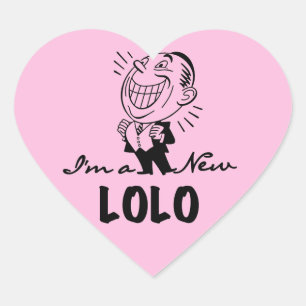 Smiling New Lolo T-shirts and Gifts Heart Sticker