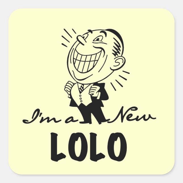Smiling New Lolo T-shirts and Gifts Square Sticker (Front)