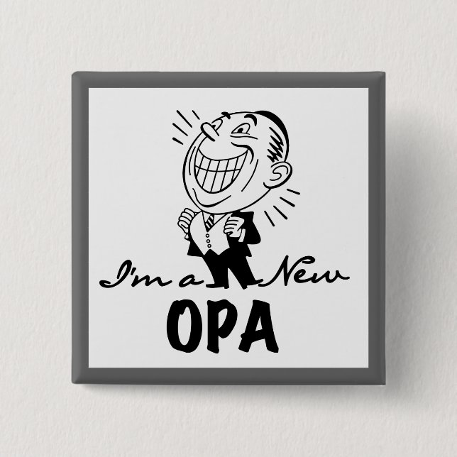 Smiling New Opa T-shirts and Gifts 15 Cm Square Badge (Front)