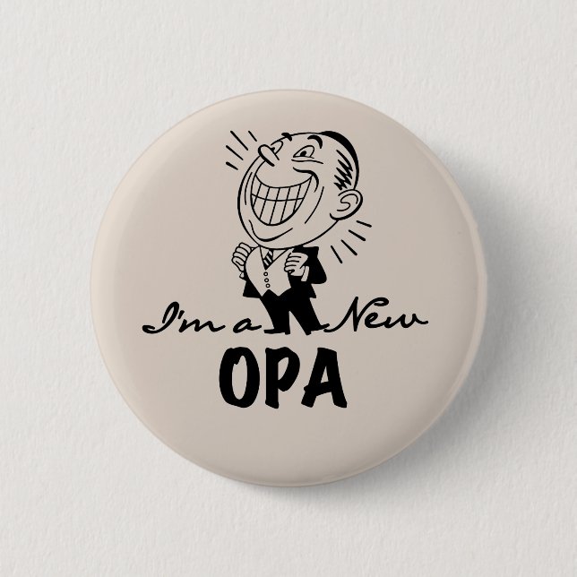 Smiling New Opa T-shirts and Gifts 6 Cm Round Badge (Front)