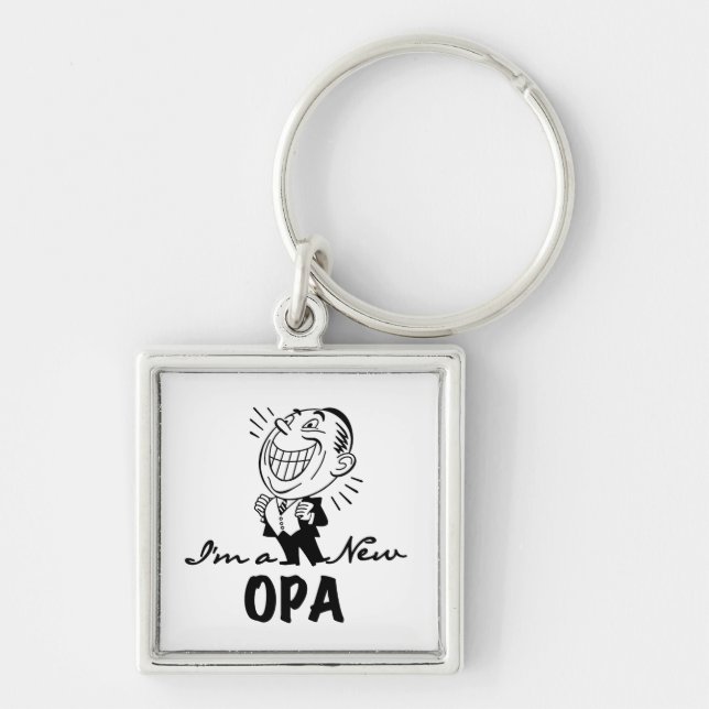 Smiling New Opa T-shirts and Gifts Key Ring (Front)