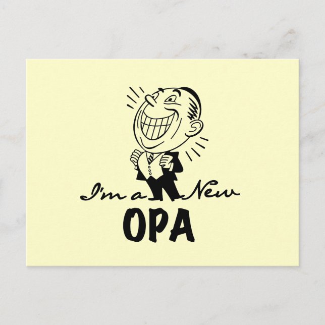 Smiling New Opa T-shirts and Gifts Postcard (Front)