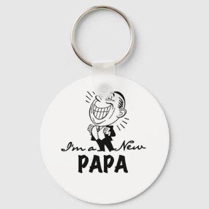 Smiling New Papa T-shirts and Gifts Key Ring