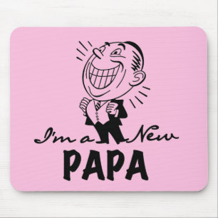 Smiling New Papa T-shirts and Gifts Mouse Pad