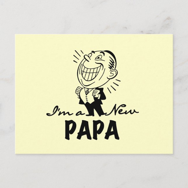Smiling New Papa T-shirts and Gifts Postcard (Front)