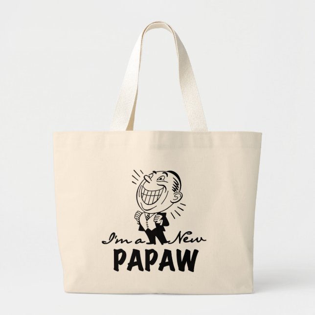 Smiling New Papaw Tshirts and Gifts Large Tote Bag (Front)