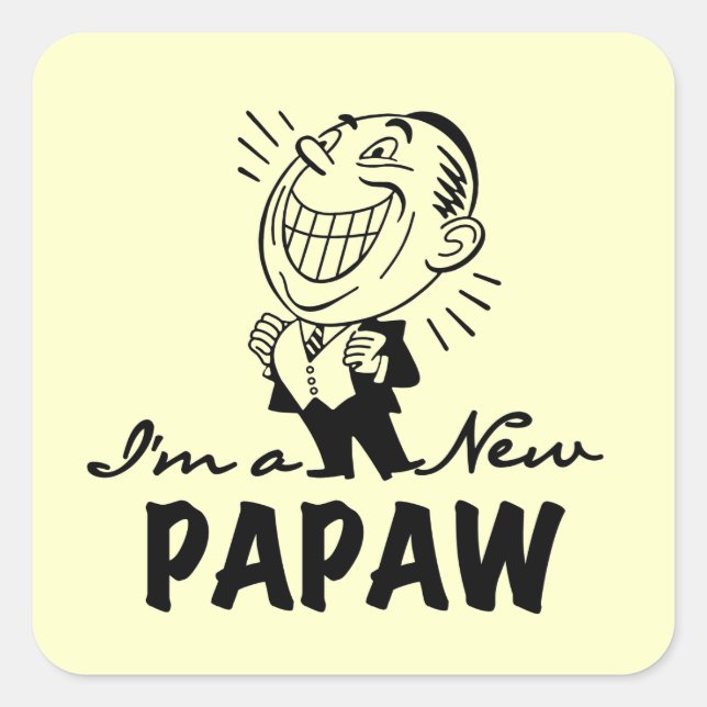 Smiling New Papaw Tshirts and Gifts Square Sticker (Front)