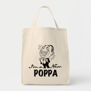 Smiling New Poppa T-shirts and Gifts Tote Bag