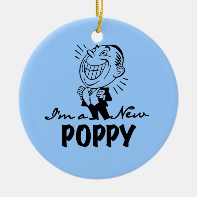 Smiling New Poppy T-shirts and Gifts Ceramic Tree Decoration (Front)