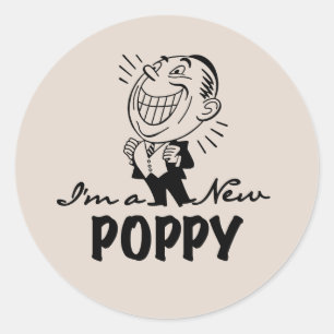 Smiling New Poppy T-shirts and Gifts Classic Round Sticker