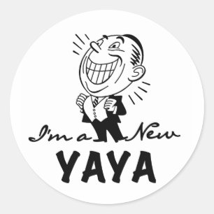 Smiling New Yaya Tshirts and Gifts Classic Round Sticker