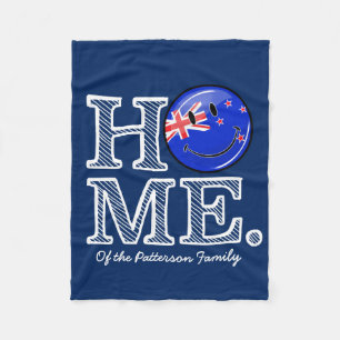 Smiling New Zealand Flag Housewarming Fleece Blanket