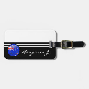 Smiling New Zealand Flag Luggage Tag
