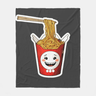 Smiling noodles fleece blanket