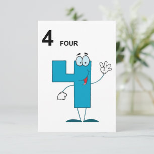 Smiling Number 4 Invitations