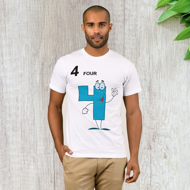 Smiling Number 4 Mens T-Shirt (Creator Uploaded)