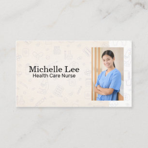 Smiling Nurse Health Care Professional Appointment Card