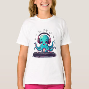 Smiling Octopus DJ, Happy Music Jungle T-Shirt