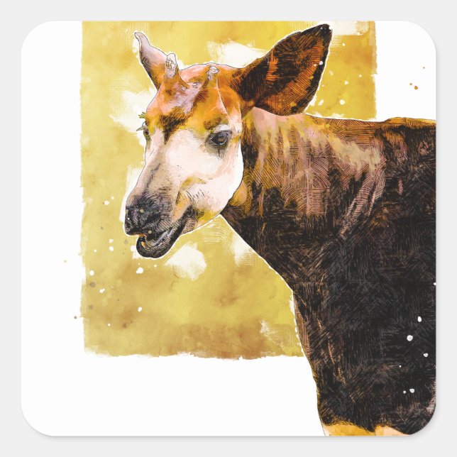 Smiling Okapi Valentine's Day Envelope Sticker  (Front)