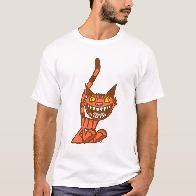 Smiling Orange Kitty cartoon T-shirt (Front)