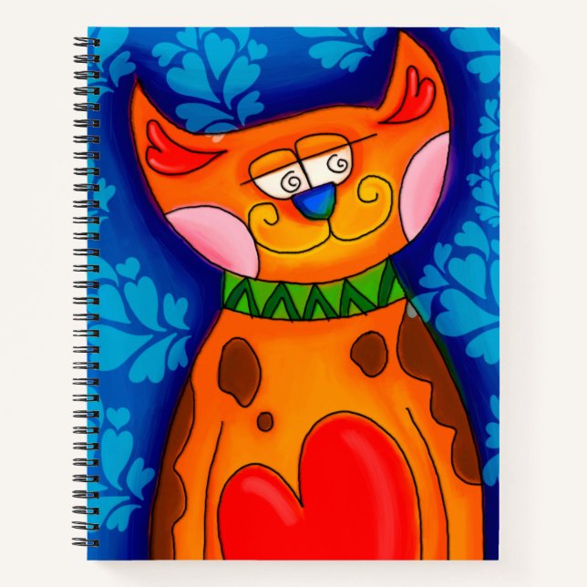 Smiling Orange Tabby Cat Notebook (Front)