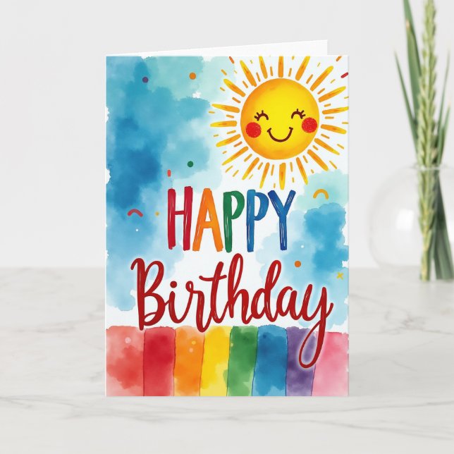 Smiling Orb Birthday Card (Front)