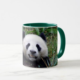 Smiling Panda bear having yummy Bamboo lunch Mug