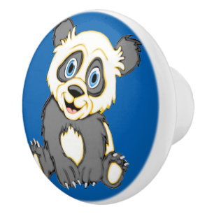 Smiling Panda Ceramic Knob