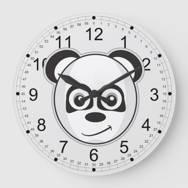 Smiling Panda Large Clock (Front)