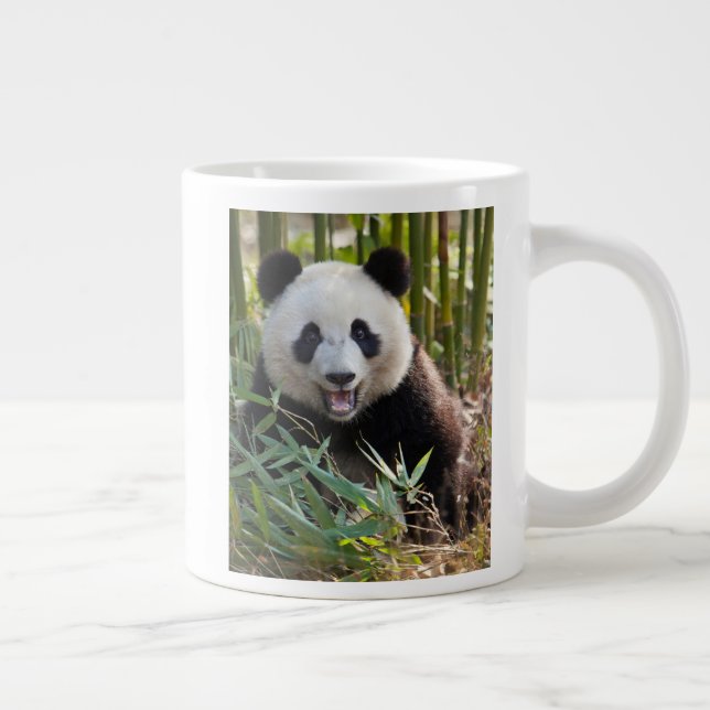 Smiling Panda Portrait Large Coffee Mug (Right)