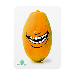 Smiling Pawpaw met 'n Goue Tand Magnet