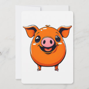 Smiling Pig Art Card